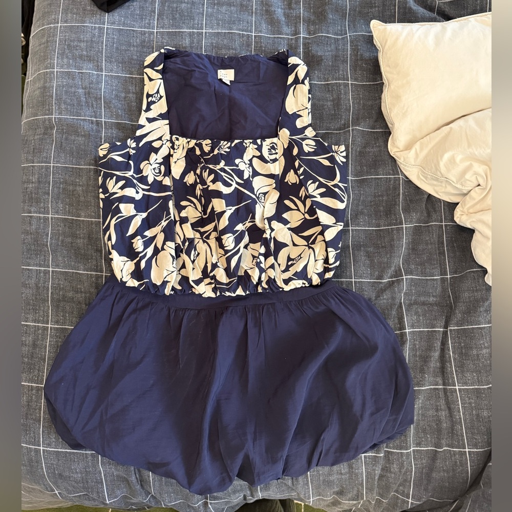 A New Day Navy and Cream Patterned Blouse